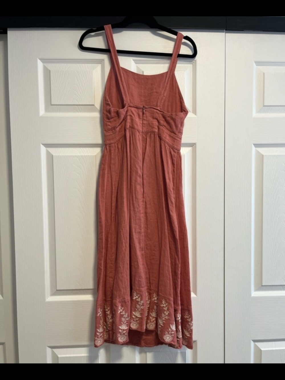 Christy Dawn Sleeveless Pink Midi Dress with Embroidered Hem - Picture 4 of 6